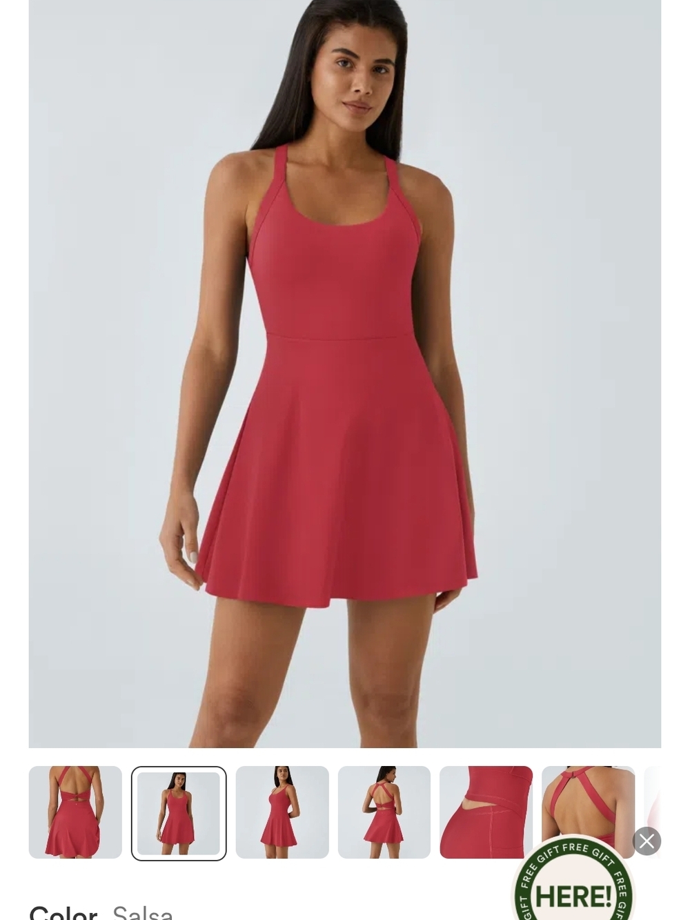 HALARA Salsa Red Racerback Mini Dress